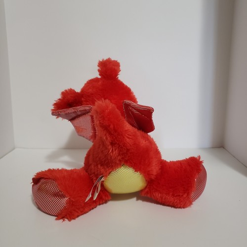 Aurora Ember Dragon Red Plush Gold Wings Belly Eyes 10" Year of the Dragon - Picture 4 of 7