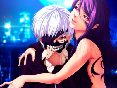 V6482 Tokyo Ghoul Ken Kaneki Kamishiro Rize Manga Decor WALL