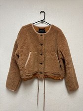 Everlane Women’s The Renew Teddy Sherpa Button Brown Jacket Sz M Oversized