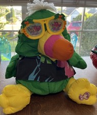 1987 Fisher Price Puffalump Green Toucan Parrot With Hawaiian Shirt Glasses