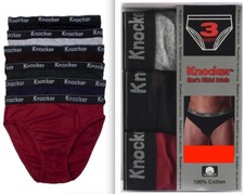 3 Pack Mens Bikinis Underwear 100 Cotton W/Band Plain Knocker Size XLarge 40-42