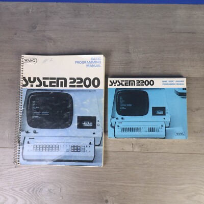 Lot of 2 Wang ''Basic'' Language Programming Manual, System 2200