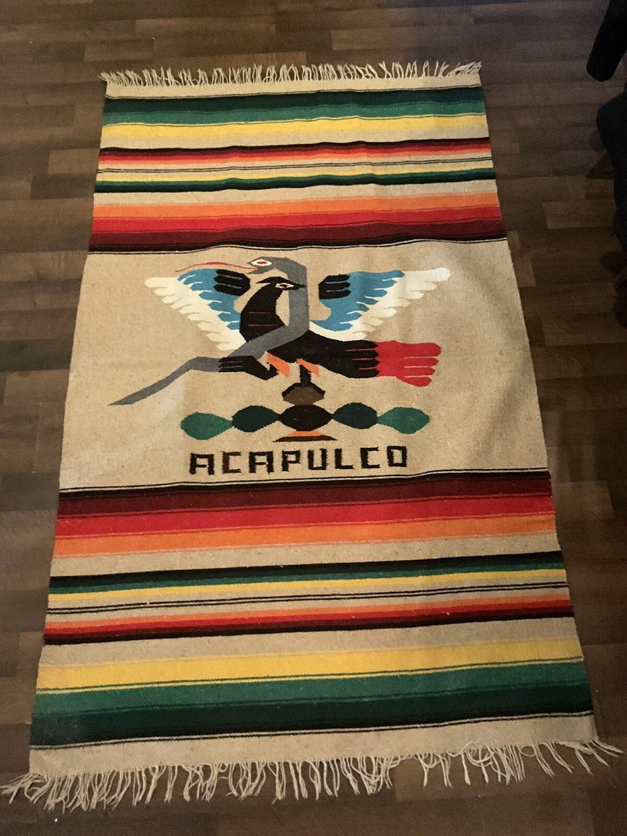 Vintage Mexican ACAPULCO Wool Saddle Blanket 50 x 78 eBay