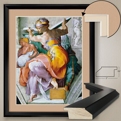 32W''x40H'' LIBYAN SIBYL by MICHELANGELO BUONARROTI - DOUBLE MATTE, GLASS & FRAME