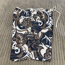 Speedo Swim Trunks Mens L Floral Blue Mesh Lined Drawstring Pockets Board Surf