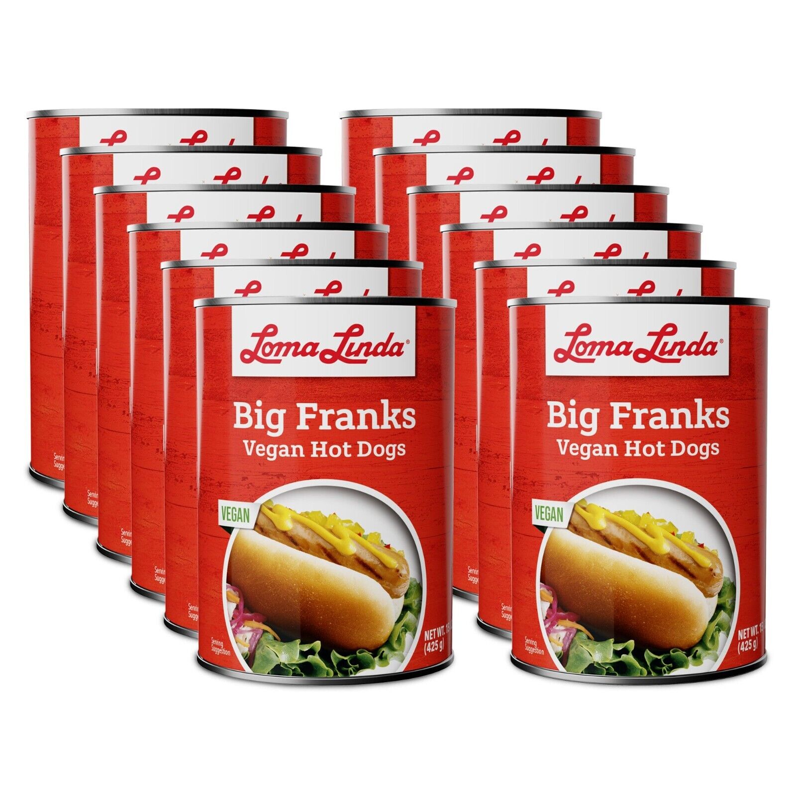 Loma Linda - Big Franks (15 oz.) (Pack of 12) – Meatless Hot Dogs - Vegan