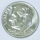 1964 10C Roosevelt Dime 90% Silver - MS MINT STATE PLUS DETAILS #5724