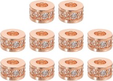 10Pcs White Rose Gold Beads, 6mm for Bracelet Making Supplies