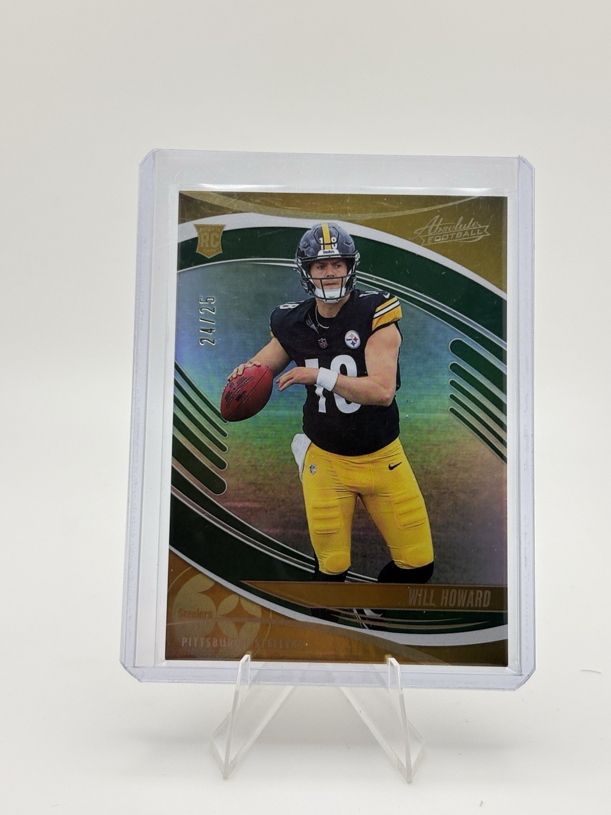 Will Howard 2025 Panini Absolute Rookie #197 Pittsburgh Steelers RC Green /25