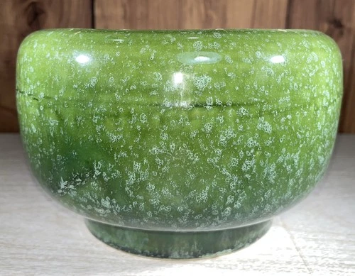 VINTAGE 1950's HULL POTTERY MCM RETRO PLANTER  F47 GREEN DRIP