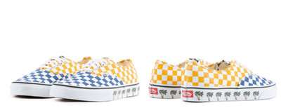 Vans Off The Wall Palm Tree Checkerboard Sneakers Yellow Blue Men s Size 12 New