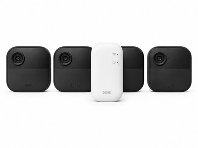 Blink Outdoor 4 Kamera Set 4 Kameras + Sync Module 2 WLAN Überwachungskamera Neu