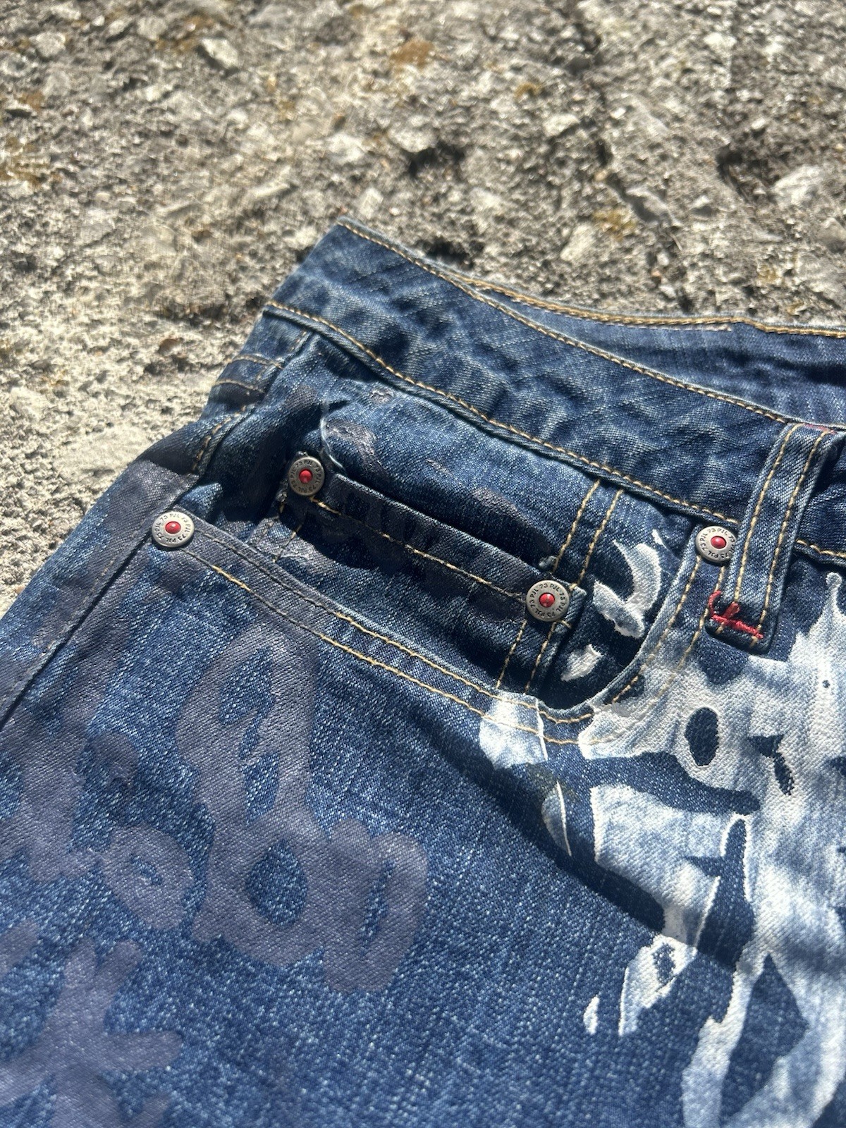 Vintage Y2K Pepe Jeans London Graffiti Bootcut Flare Denim Mens 34 Streetwear image 7