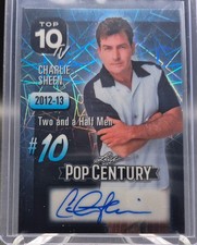 2026 Leaf Pop Century Top 10 TV Two and a Half Men Charlie Sheen Blue Auto 1/1