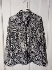 Chicos Zenergy Jacket Womens 2 Animal Print Pockets Full Zip Mob Wife XL C6