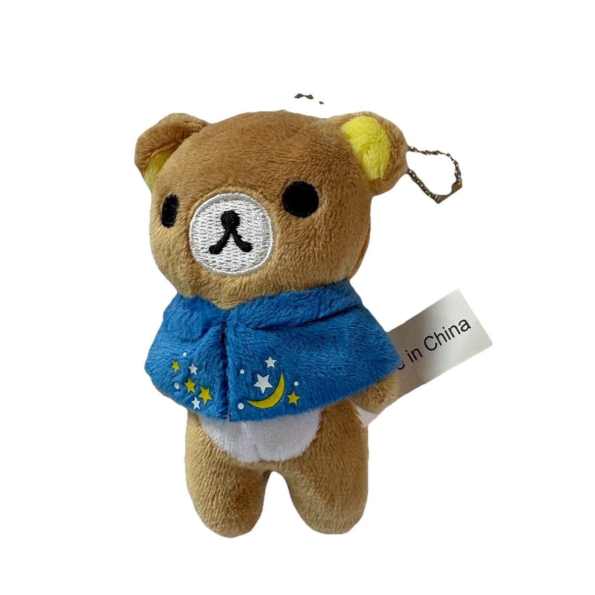 San-X Rilakkuma Brown Bear with Blue Cape with Stars Plush Key