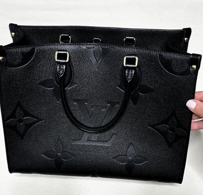 Louis Vuitton OnTheGo Medium Tote Monogram Empreinte Black w/ Dust Bag Box