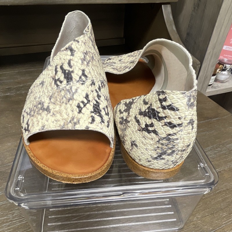 1.STATE Snake Print Faux Leather Slide Sandals Women's 8.5 Slip On Open Toe +++ 
