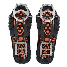 1 Pair 18 Teeth Anti Slip Ice Cleat Shoe Grips Spikes Cleats Crampons for Snow