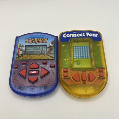 1995 Milton Bradley Hand-Held Games Connect Four & Hangman Working - Tested