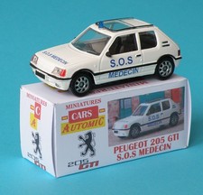 Rare Toys.Automic Peugeot 205 GTI ambulance SOS médecin type 2 1/43