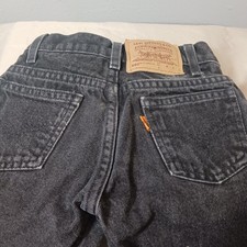 Vintage Orange Tab Little Levis 550 Relaxed Fit Straight Black Size 4 1997