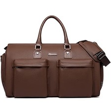 Garment Bags for Travel, 45L Carry-On Convertible Duffle with Strap B-Brown