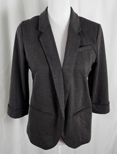New Lauren Conrad Womens Lined Blazer Gray Polyester Rayon Spandex Small