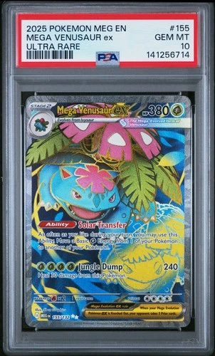 2025 POKEMON MEG EN-MEGA EVOLUTION ULTRA RARE #155 MEGA VENUSAUR EX PSA 10