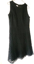 NWT Anne Klein Sleeveless Fit and Flare Black Lace Dress Size 10