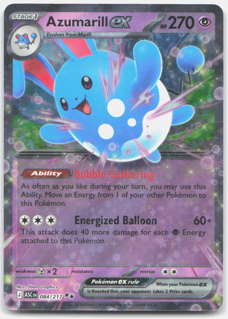 Azumarill ex 084/217 Double Rare Ascended Heroes Pokemon Near Mint