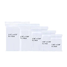 Jewelry Baggies 5 Sizes 500pcs Small Sealable Zipper Bags Clear