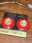 Vintage Monet Jewelry Omega Greek Coin Red Enameled Necklace Earrings NOS — photo 7