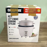 Geepas Rice Cooker & Steamer GRC35016UK 0.6L 300W White, 2 Settings