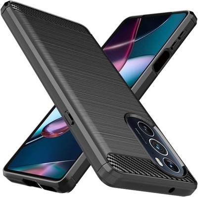 Motorola Edge Plus 2022 Case, Shock-Absorption TPU Rubber Protective Cover (Blac