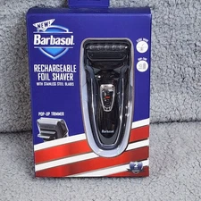 Rechargeable Foil Shaver Barbasol Pop Up Trimmer with Stainless Steel Blades NEW