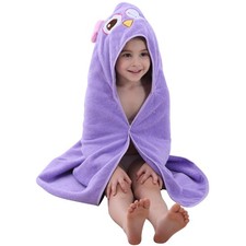 MICHLEY Toddler Hooded Bath Towels for 0-6T, Baby Essentials Large, Owl