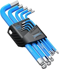 Allen Wrench Hex Key Set 1.5mm-10mm, 9PCS Metric Long Ball End Blue Allen Key Se