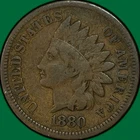 1880 Indian Head Cent Very Good VG Coin #40993