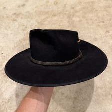 Akubra Pure Fur Felt Hat Size 56 Black Made in Australia