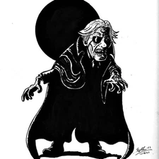 DR SCAR TV HORROR HOST ORIGINAL ART DRAWING 9X12 SHAWN HUDSON