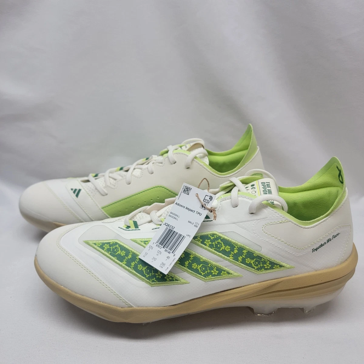 Adidas Adizero Impact TPU Baseball Cleats Men\'s Size 10 JQ8232 White Green New Adidas Adizero Impact TPU Baseball Cleats | Mercari main image 3