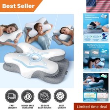 Ergonomic Gray Neck Pillow - Pain Relief Cooling Technology for Better Sleep