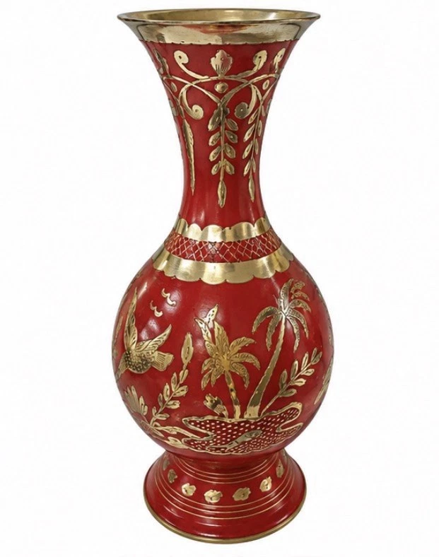 Vintage Brass Vase India In Collectible Brass Metalware for sale