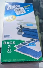 Ziploc Clear Space Bags 2 XL Bags Waterproof Compression 3X the Storage