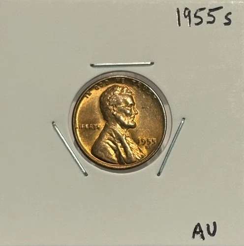 1955 S Lincoln Wheat Penny, Beautiful, AU, Low Mintage!🔥🔥