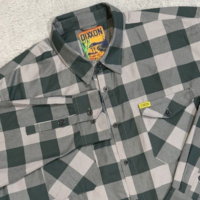 Dixxon Flannel Company The Beeline Men s 4XL Button Up Shirt Gray Buffalo Plaid
