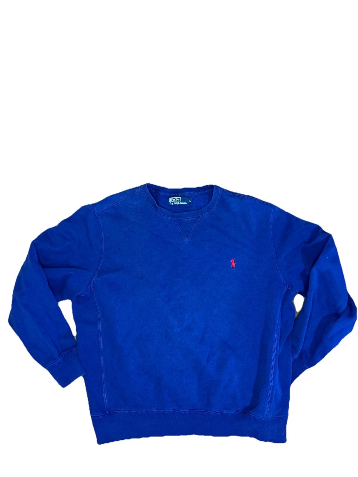 Polo Ralph Lauren Uomo Taglia L Felpa Pullover Girocollo Blu Rosso Pony Fleece