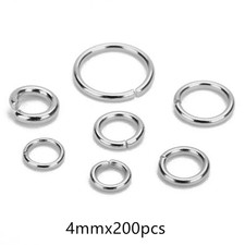100-200Pcs Black Stainless Steel Split Jump Rings DIY Jewelry Necklace Bracelet