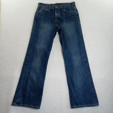 Levi's Jeans Men 34x32 Blue Heavy Denim Whiskers Cowboy Rodeo Classic Sharp EUC